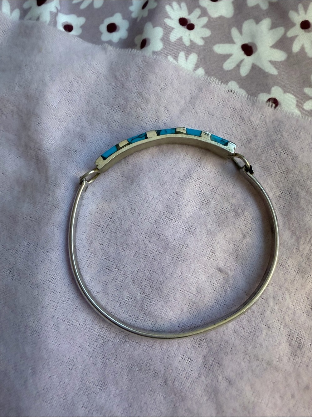 Turquoise Inlay bracelet bangle - Picture 10 of 12